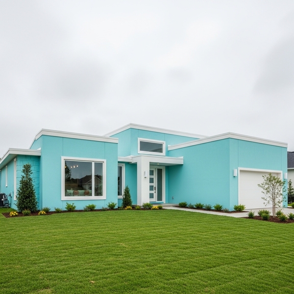 Turquoise blue paint finish